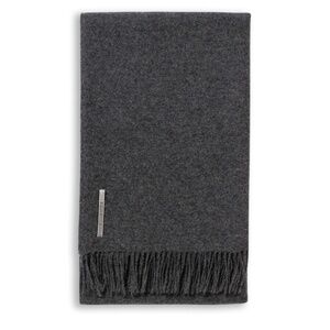 ALICIA ADAMS ALPACA CANYON  FRINGE  THROW BLANKET CHARCOAL GRAY NWOT